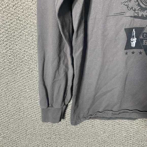 GMBG Gas Monkey Bar N Grill Mens Shirt Large Gray Long Sleeves Graphic Biker - Picture 3 of 8